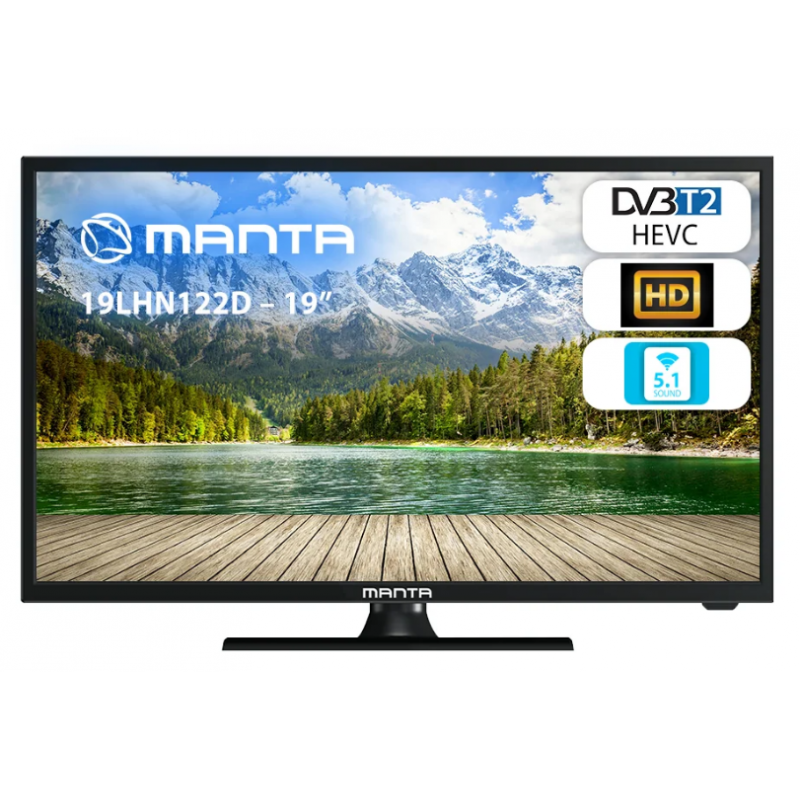 TELEVISOR LED MANTA 19LHN122D DE 19 PULGADAS HD READY 12 VOLTIOS & 220  VOLTIOS DVB-C/T2