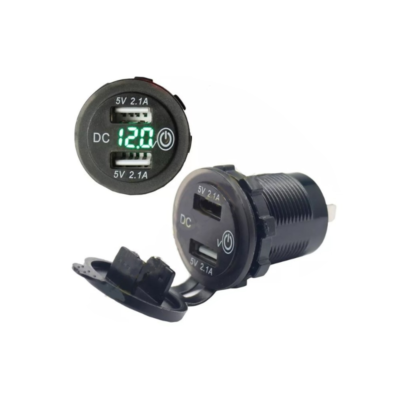 Prise USB double encastrable 12/24 Volt 2.1A 5 Volt pour caravanes