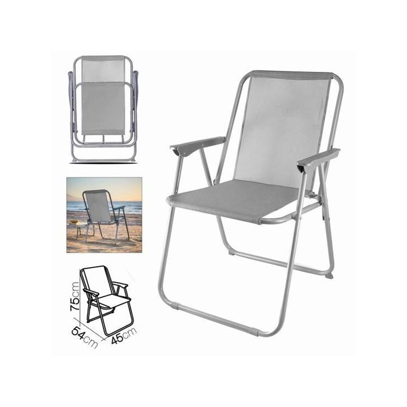 Tumbona/silla de playa plegable de metal antracita Split