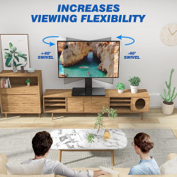 VIVO Soporte giratorio para TV atornillado para pantallas de 23 a 43  pulgadas, soporte VESA de escritorio, resistente pantalla de TV de mesa