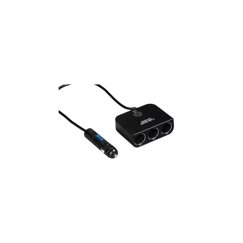 Adaptador Triple Toma Mechero Coche + 2 USB Doble Cargador Ladron Spli