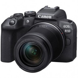 Cámara sin espejo Canon EOS R50 con lente de 18-45 mm (negra).