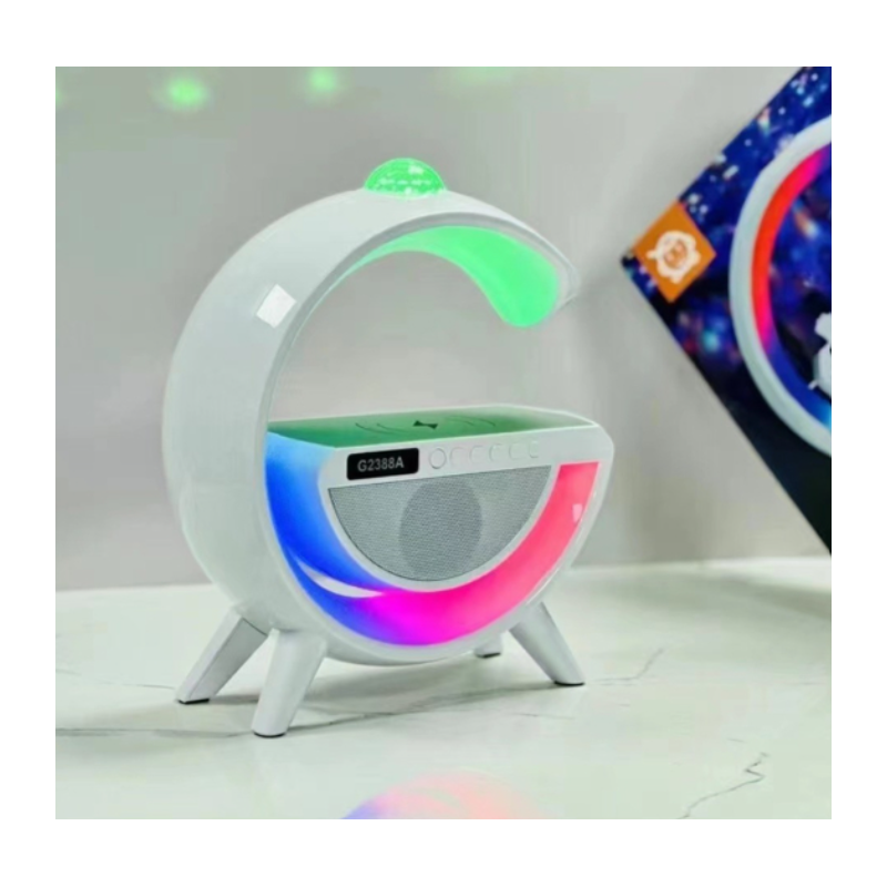 Micrófono de altavoz inalámbrico, altavoz Bluetooth multifuncional de mano,  máquina de karaoke portátil con luz LED para PC Smartphone (blanco)