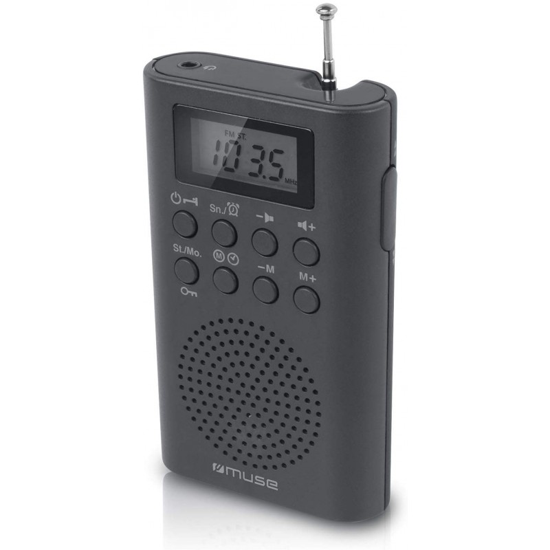 MINI RADIO DE BOLSILLO FM STEREO NEGRA DIGITAL CON ALTAVOZ