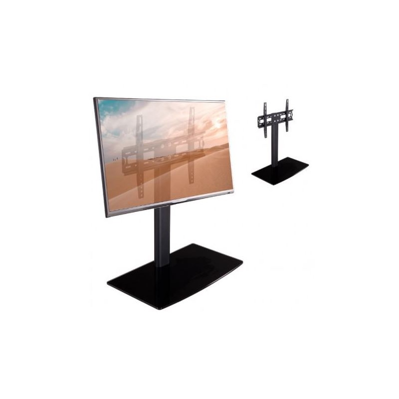 Soporte universal para TV – Soporte de mesa para televisores LCD LED de 27  a 60 pulgadas – Base de TV ajustable de 6 niveles con base de vidrio