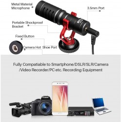 BOYA BY-WM3D Microfono Inalámbrico para Cámara, Android (3.5mm) y Iphone