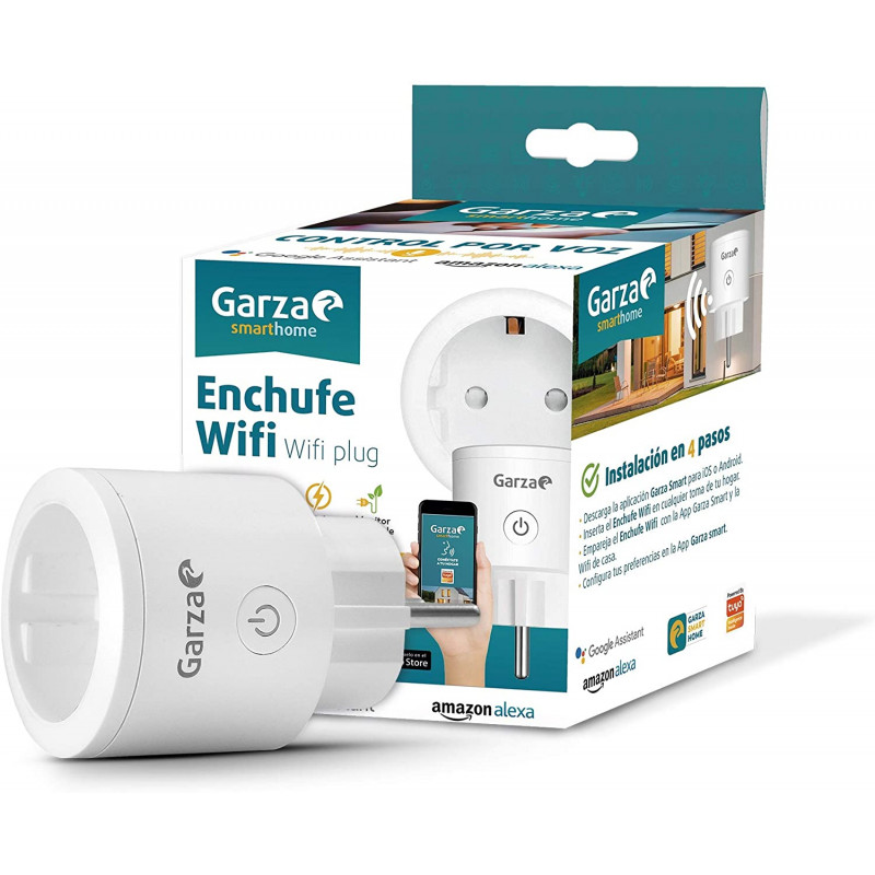 Garza ® Smarthome - Enchufe inteligente con 2 tomas y 2 Puertos USB