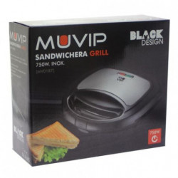 Muvip Sandwichera Grill 750W Acero Inoxidable