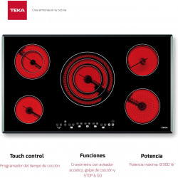 Teka TB PRO 6415 - Vitrocerámica 4 Fuegos 60cm, Tecnología Touch Control,  con Cronómetro, Vitrocerámica Teka Color Negro : : Grandes  electrodomésticos