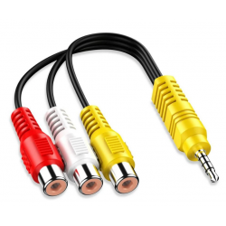 Cable 15cm Mini Jack Hembra a RCA Macho - Cables y Adaptadores de Audio