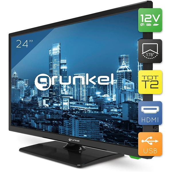 Grunkel - Televisor 24 Pulgadas - LED-2422BLANCO - Con Panel HD Ready y  Sintonizador TDT Alta Definición T2. Bajo Consumo y Auto-Apagado - 24  Pulgadas