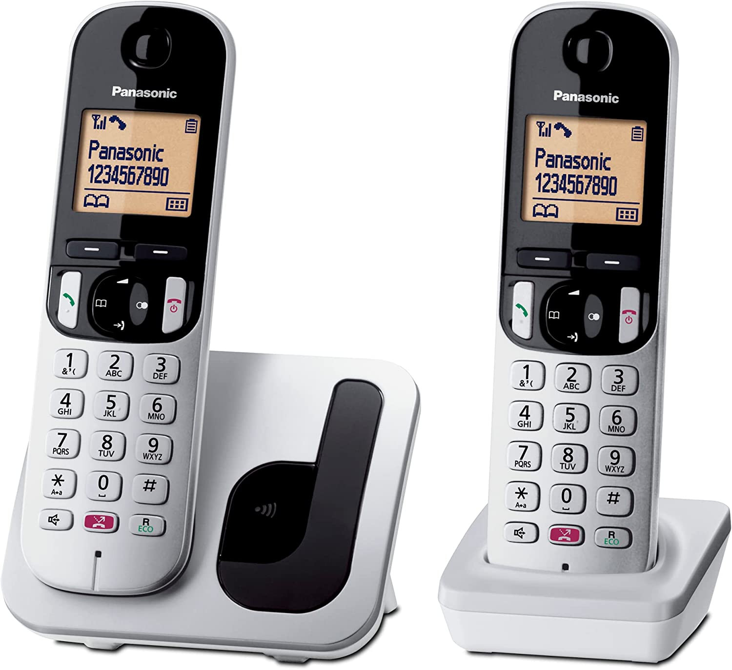 Panasonic KX-TGB612JTW Teléfono Inalámbrico Duo para Mayores Negro